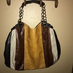 Nila Anthony Large Tote black, brown and gray